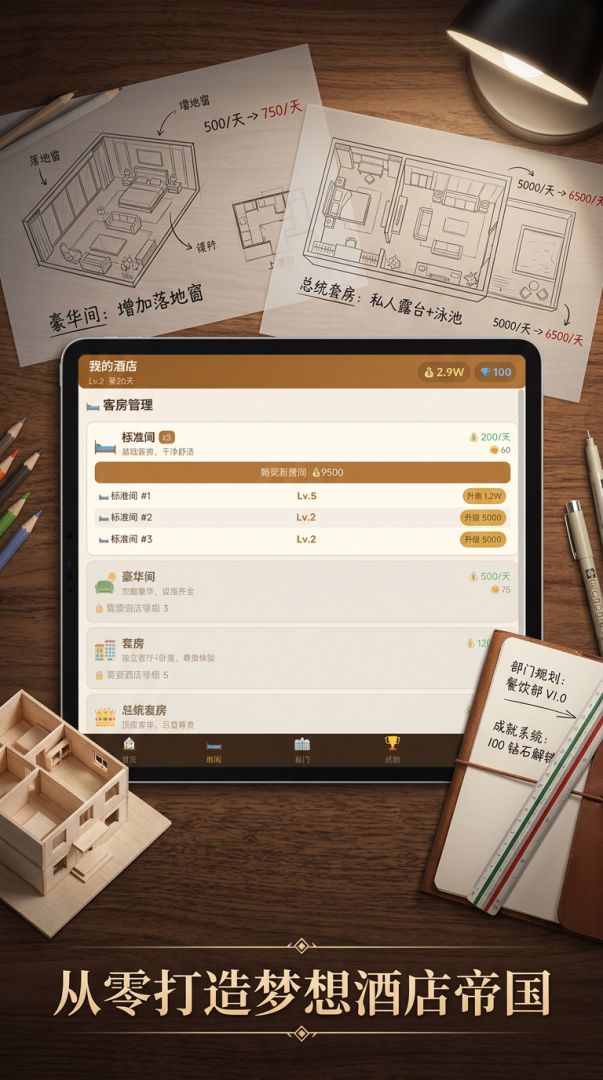 文字经营酒店游戏截图