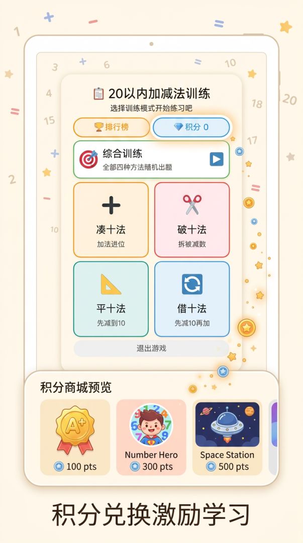 20以内加减法训练游戏截图