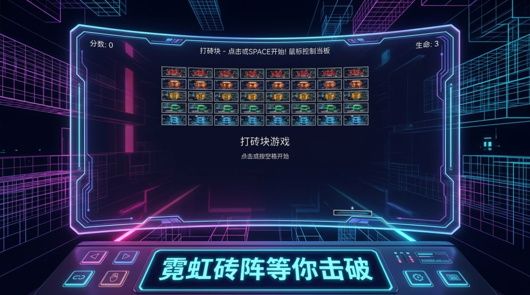 霓虹打砖块游戏截图