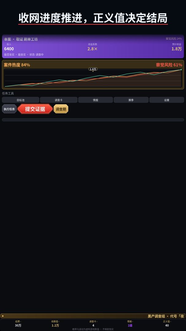 我在黑产调查组游戏截图
