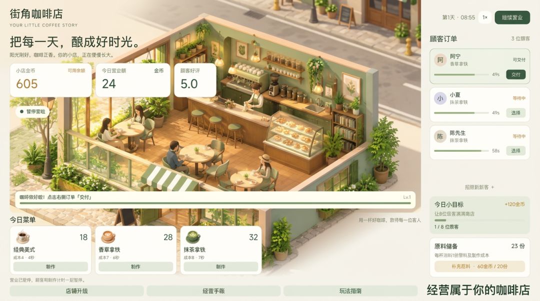 街角咖啡店游戏截图