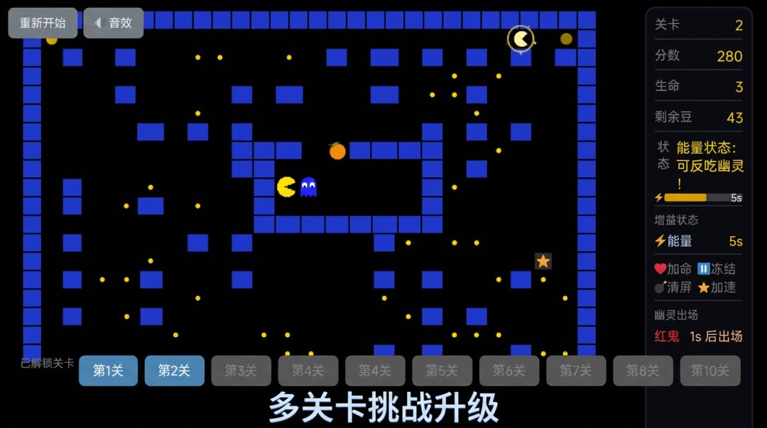 闯关吃豆人游戏截图