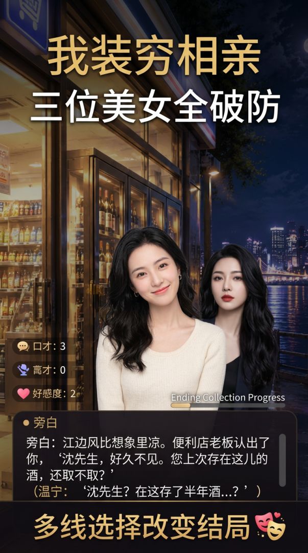 我装穷相亲，三位美女全破防游戏截图