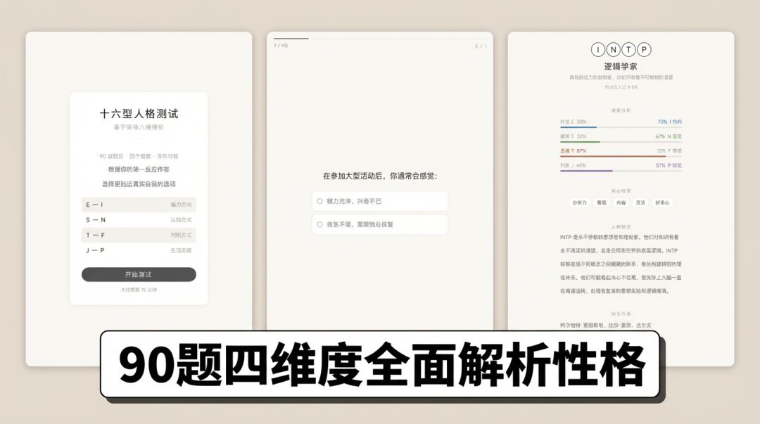 十六型人格测试游戏截图