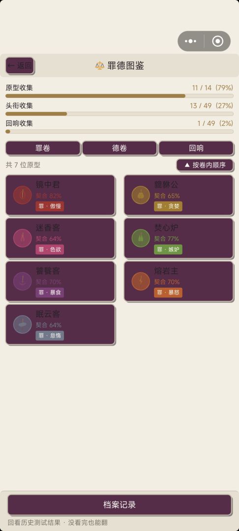 七宗罪与七美德测试游戏截图