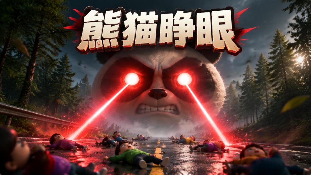 熊猫睁眼