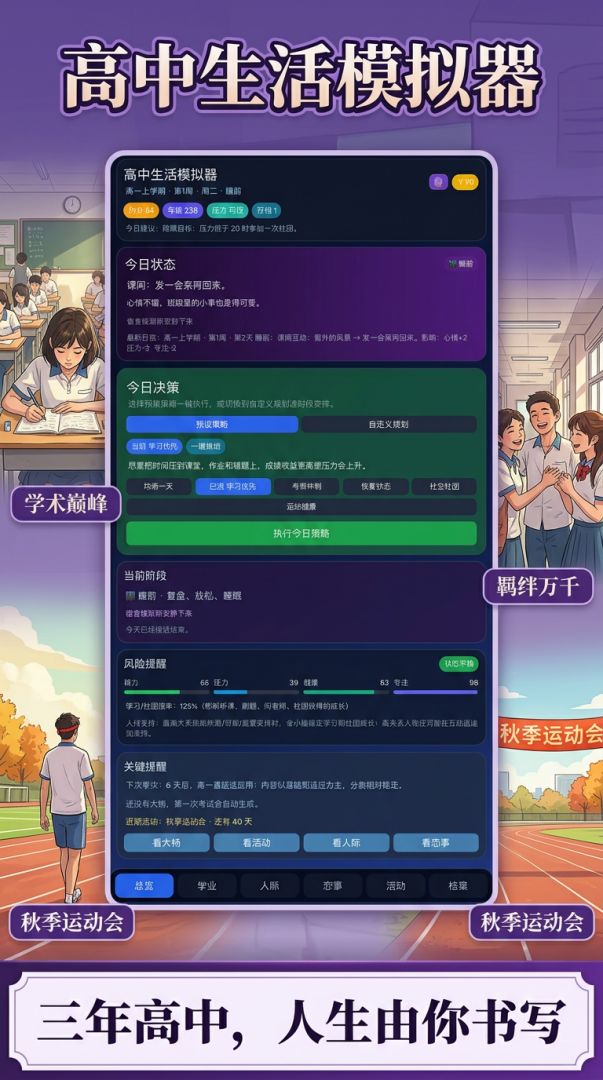 高中生活模拟器游戏截图