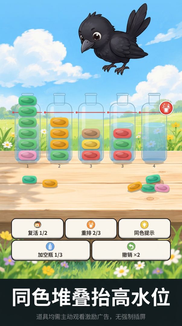 乌鸦投石喝水游戏截图