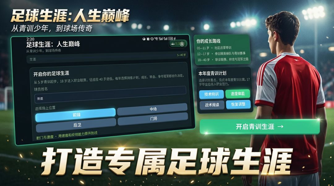 足球生涯：人生巅峰游戏截图