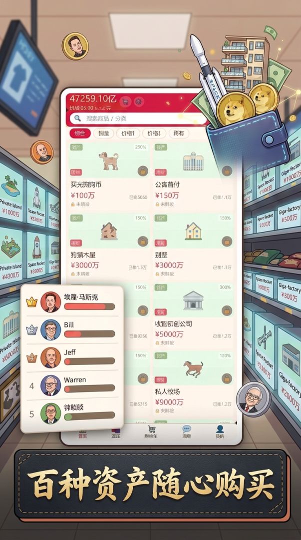 花掉马斯克的金钱游戏截图