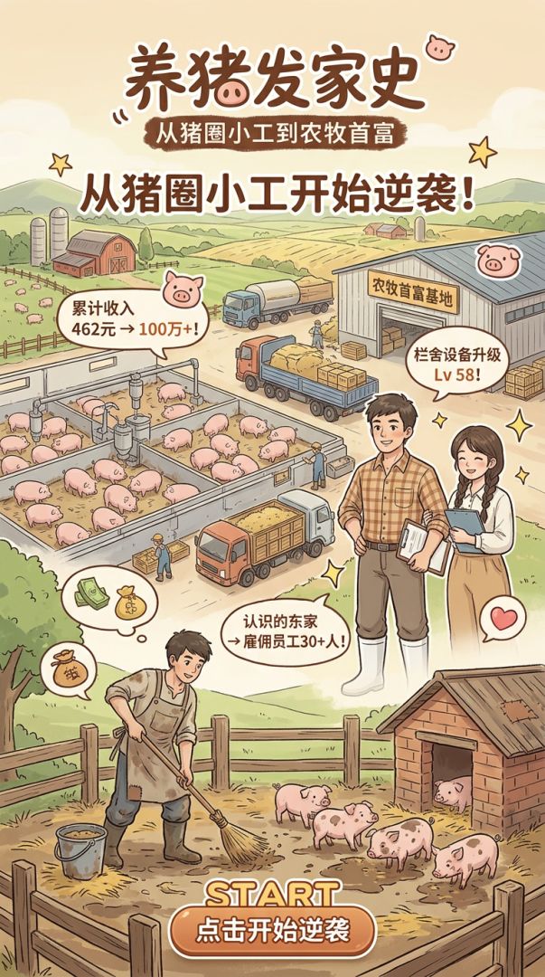 养猪发家史:从猪圈小工到农牧首富游戏截图