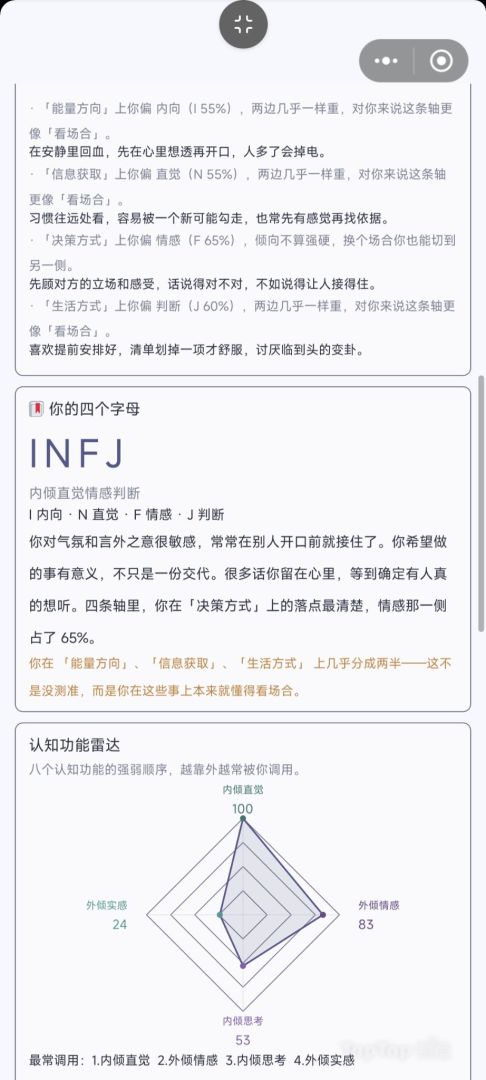 MBTI十六型人格游戏截图