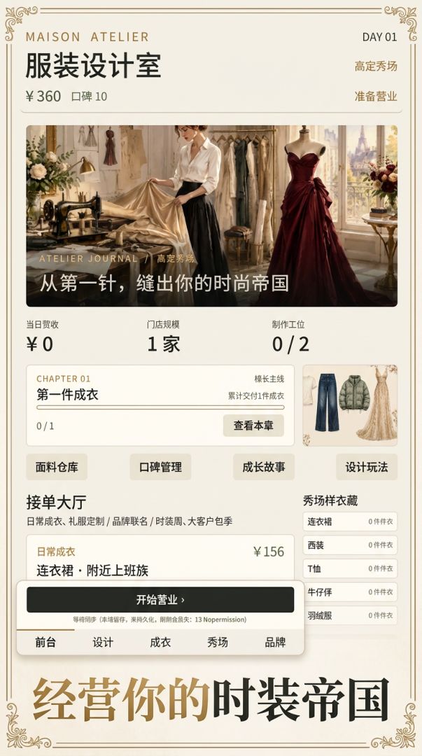 服装设计室：高定秀场游戏截图