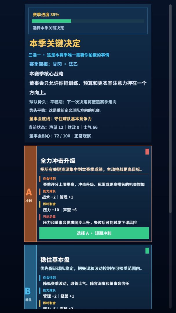 足球名帅生涯游戏截图