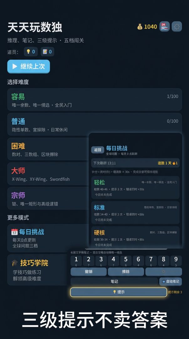天天玩数独游戏截图