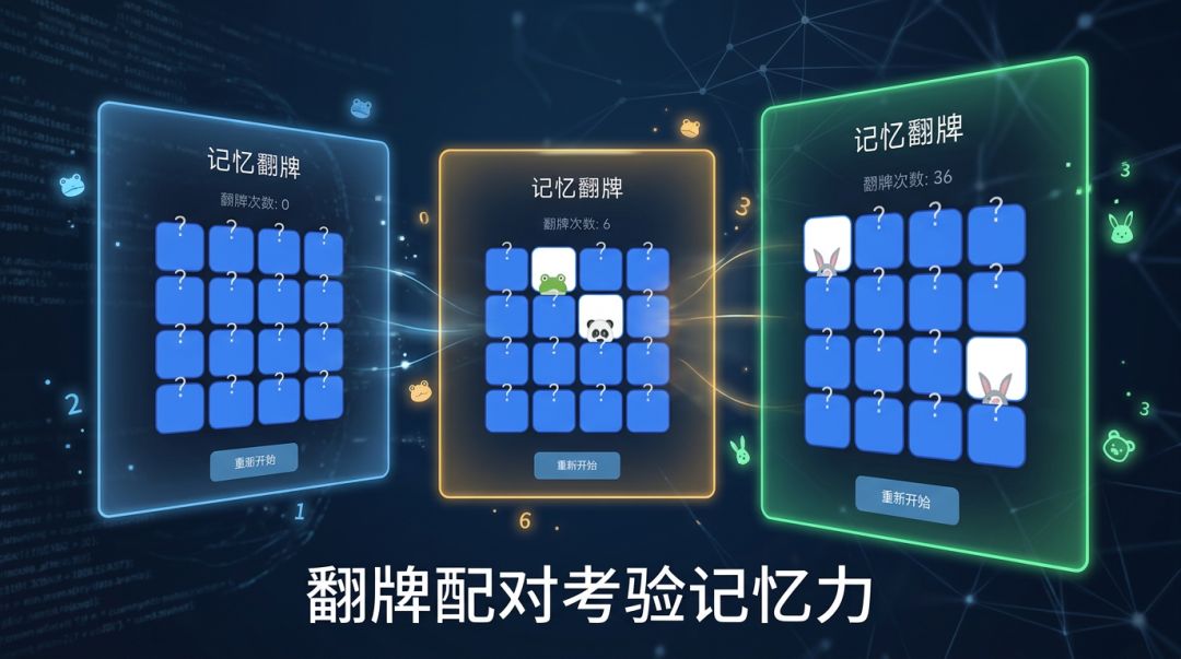 记忆翻牌游戏截图