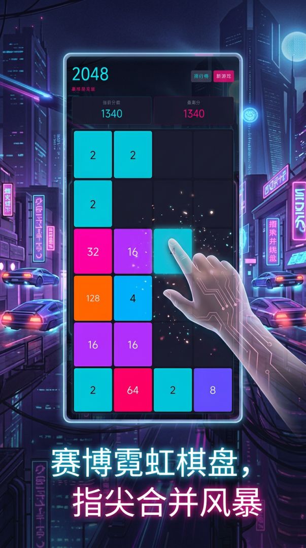 赛博2048游戏截图