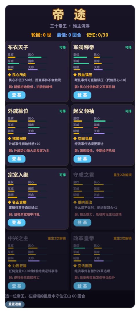 万劫轮回做帝王游戏截图
