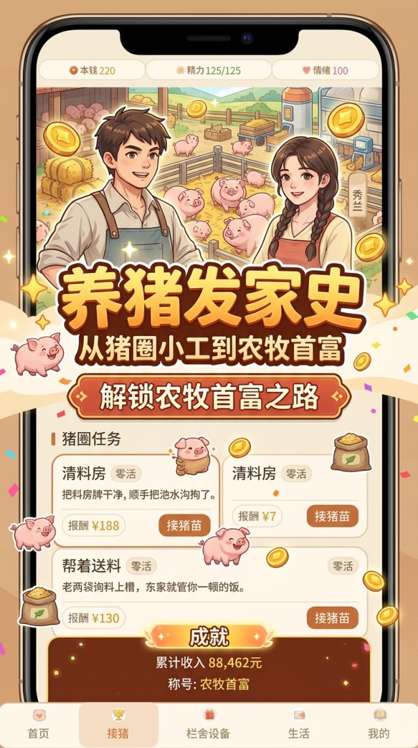 养猪发家史:从猪圈小工到农牧首富游戏截图