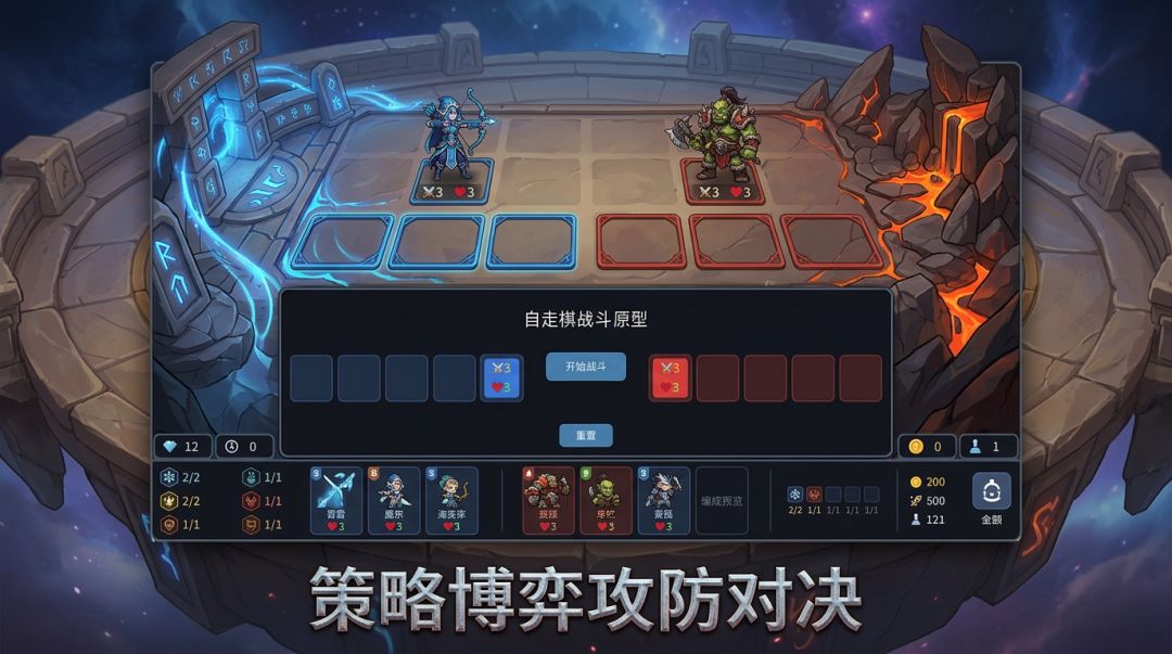 自走棋战斗原型游戏截图