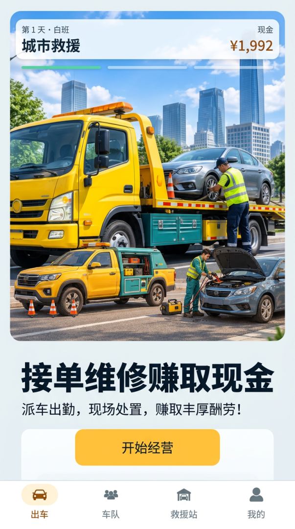 道路救援队：从路边搭电干到全城连锁游戏截图