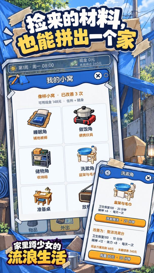家里蹲少女的流浪生活游戏截图