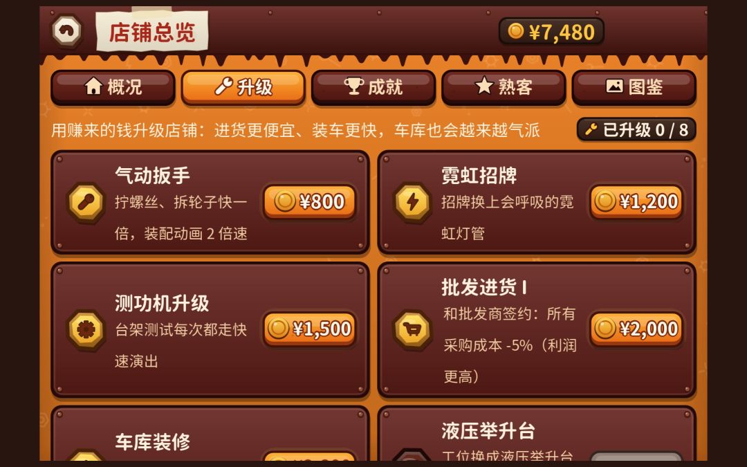 电摩改装店游戏截图