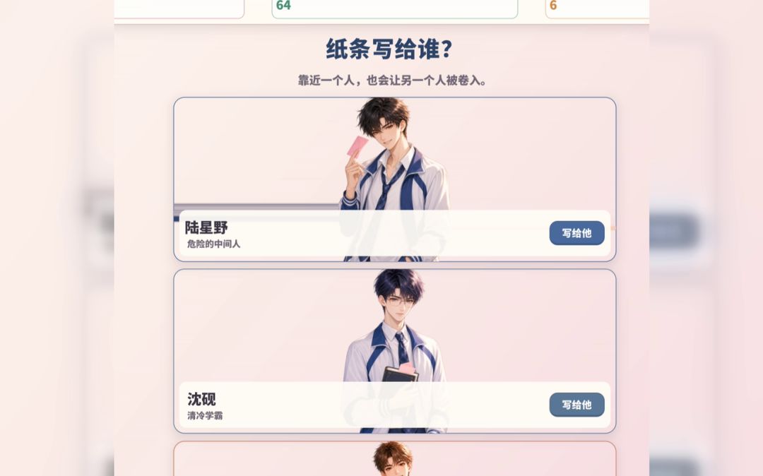 纸条越过你游戏截图