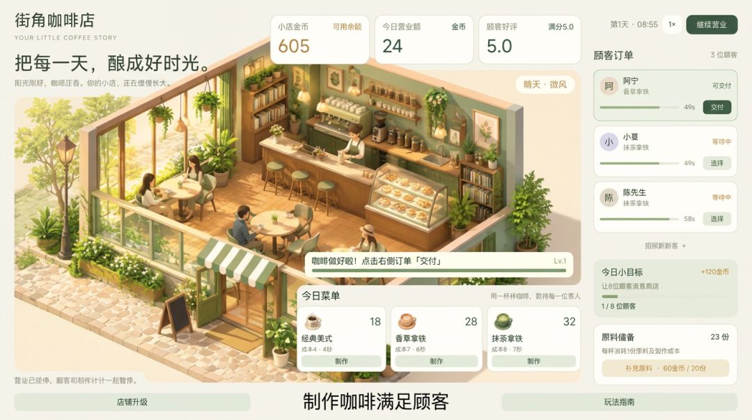 街角咖啡店游戏截图