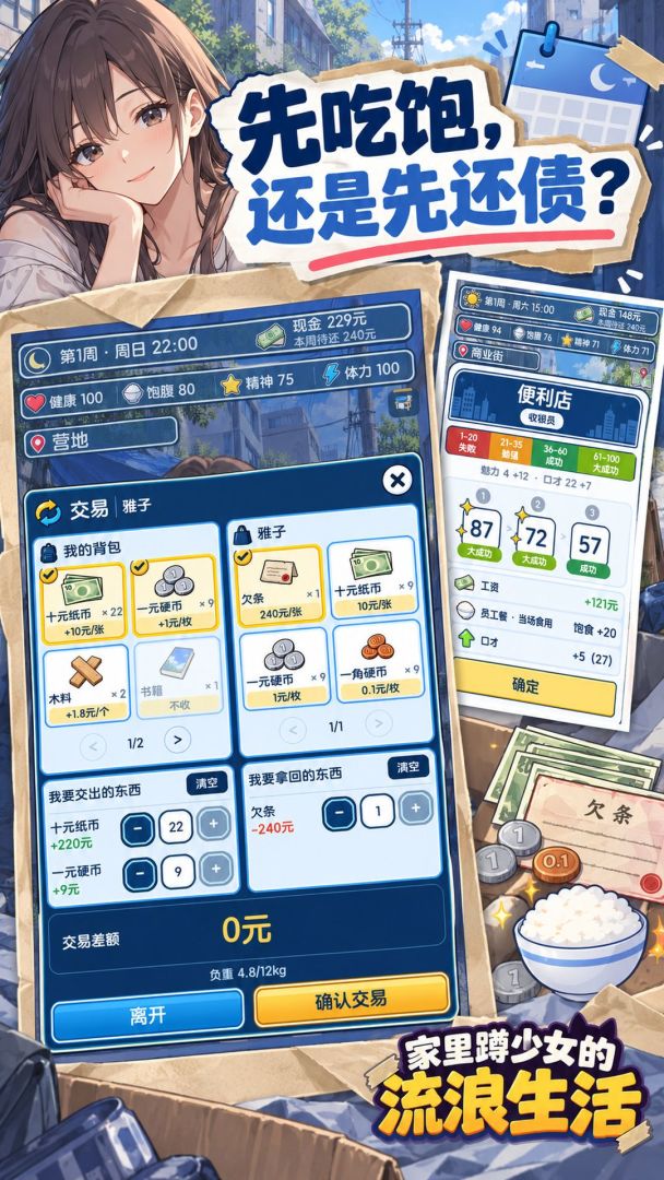 家里蹲少女的流浪生活游戏截图