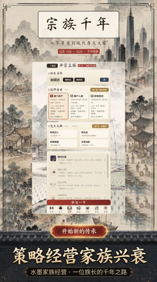 宗族千年经营-从茅草屋到现代摩天大楼游戏截图