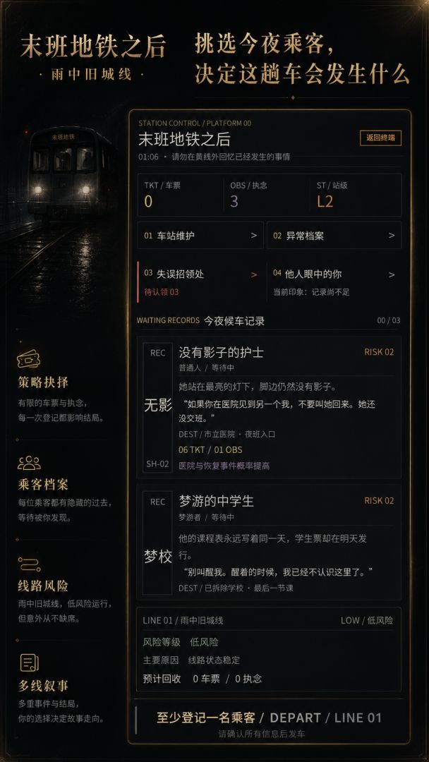 末班地铁之后:雨中旧城线游戏截图