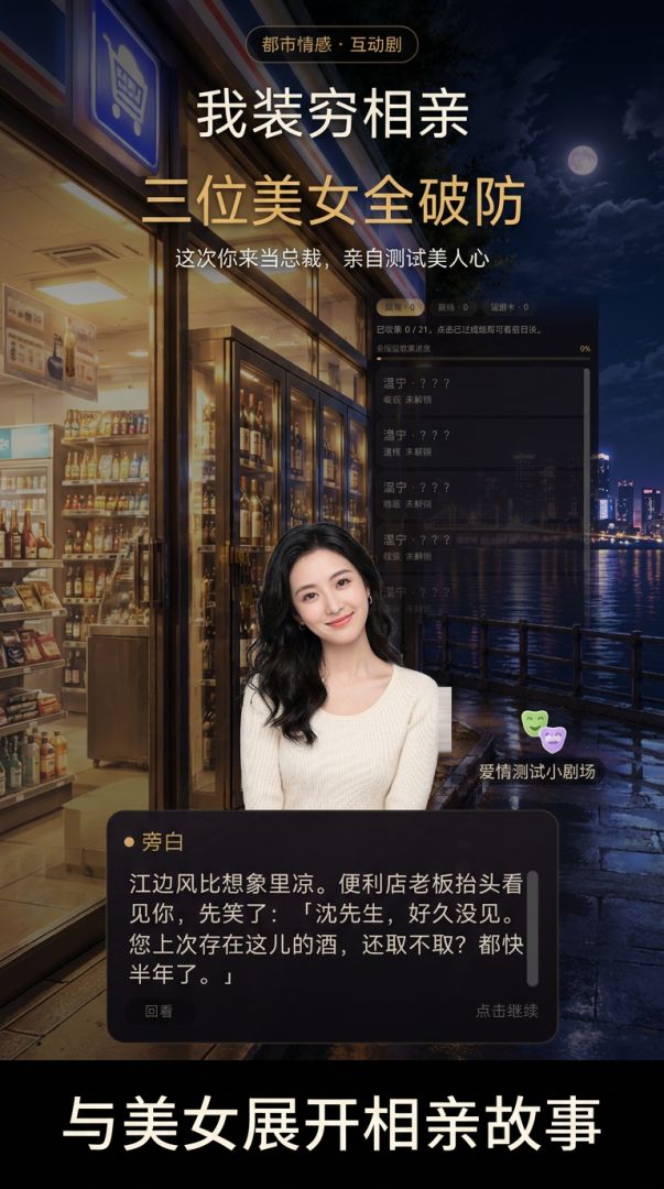 我装穷相亲，三位美女全破防游戏截图