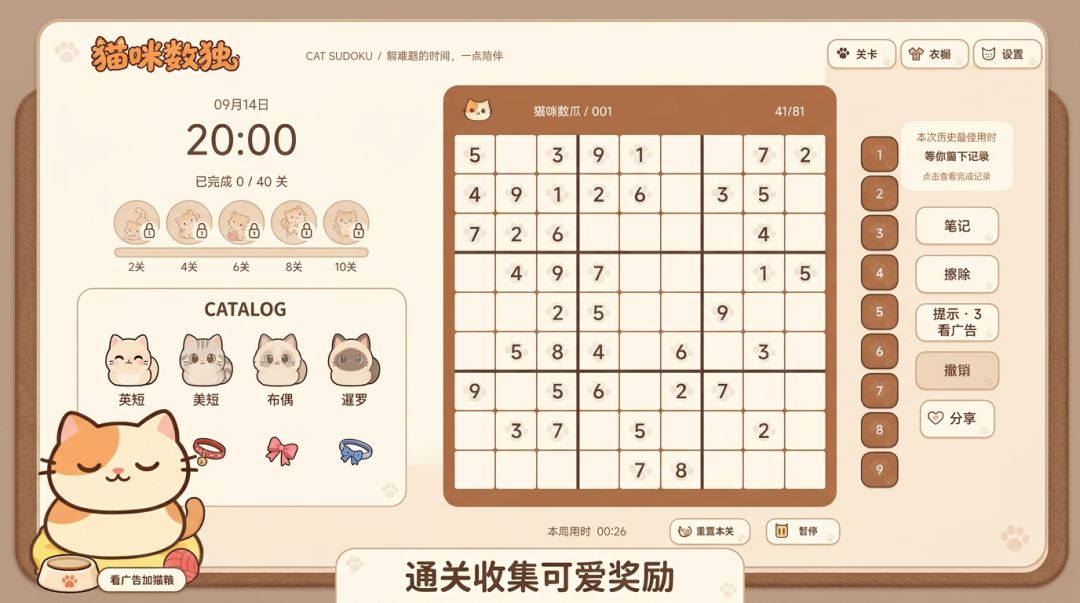 猫咪数独游戏截图