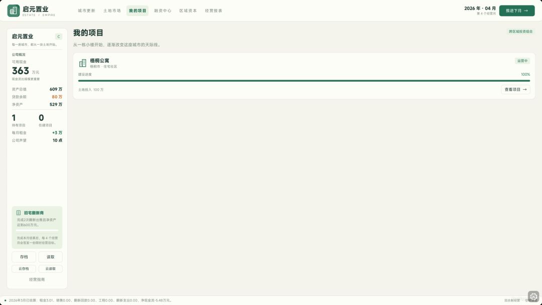 启元置业游戏截图