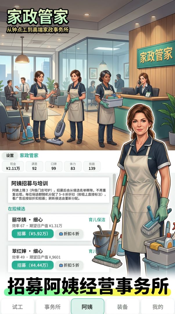 干家政:从钟点工到高端家政事务所游戏截图