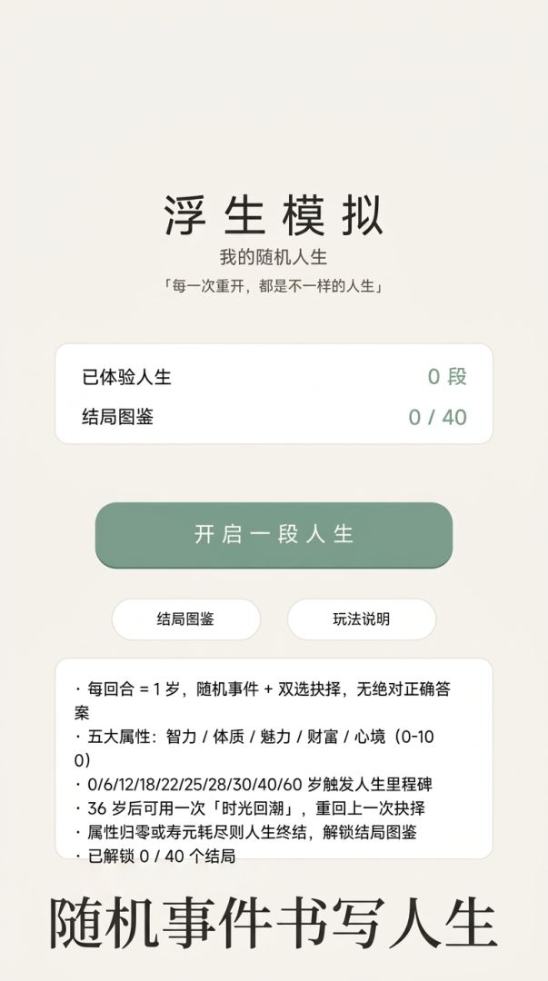 浮生模拟游戏截图