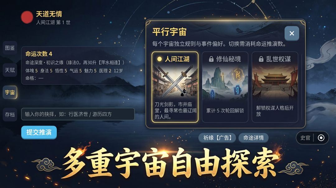AI无限命途:每一步都是全新人生游戏截图