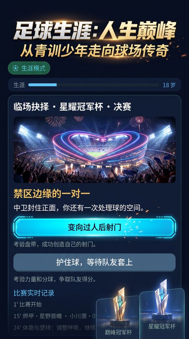 足球生涯：人生巅峰游戏截图