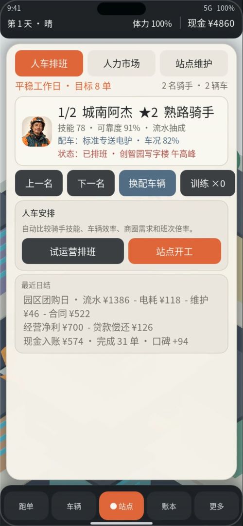 从步行送外卖到当站长游戏截图