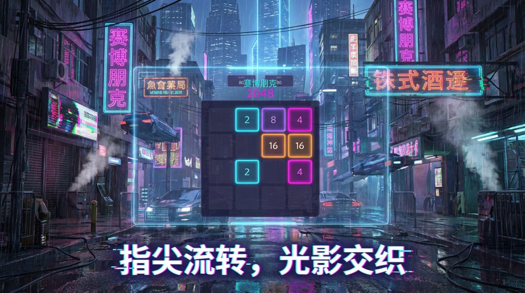 赛博朋克2048游戏截图