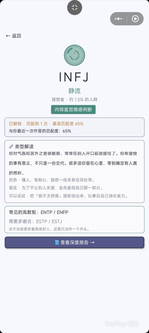 MBTI十六型人格游戏截图