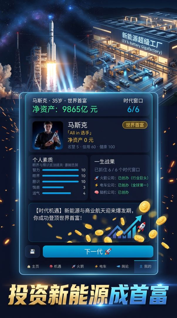 新能源:抓住机遇干到世界首富游戏截图