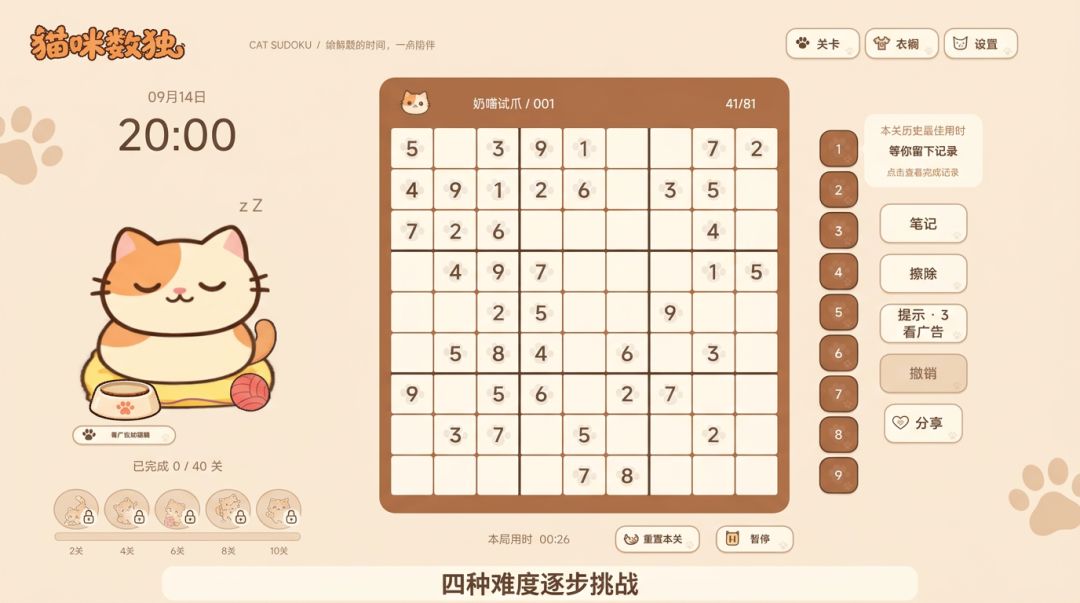 猫咪数独游戏截图