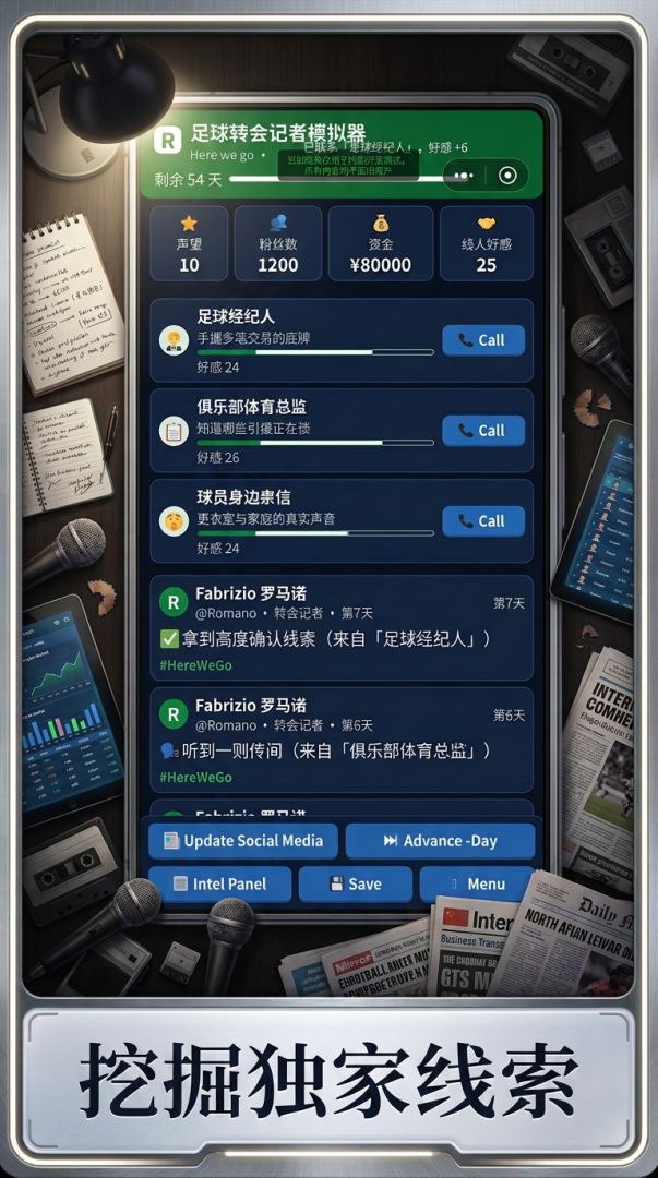 足球转会记者模拟器游戏截图