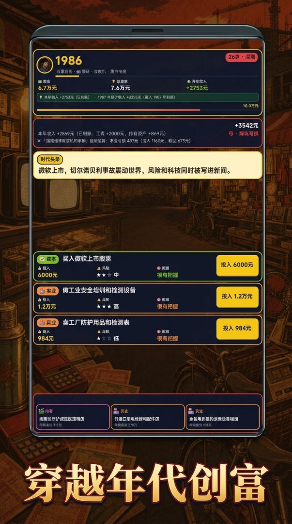 穿越1980:亿万富翁之路游戏截图
