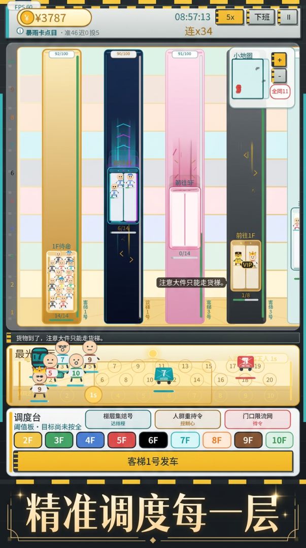 电梯调度模拟器游戏截图