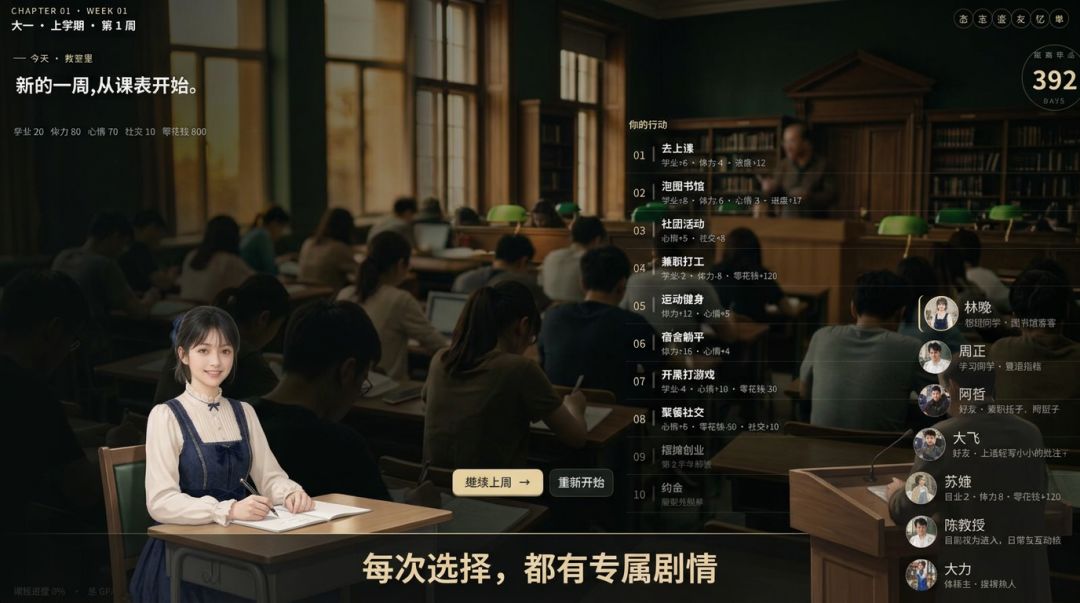 我的大学生活日常游戏截图