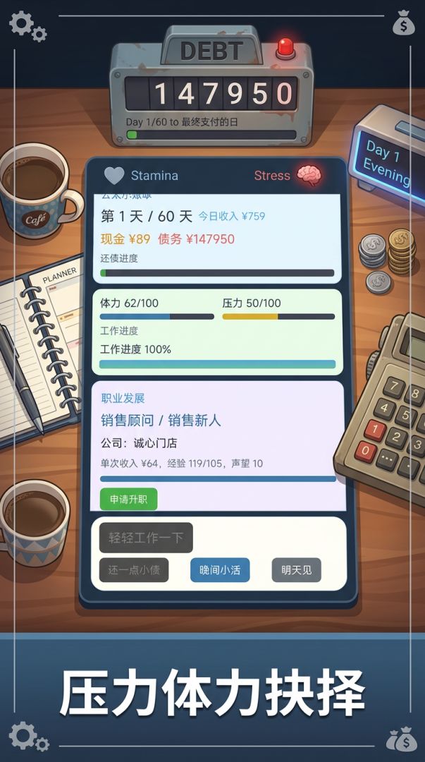 每日打工还债游戏截图