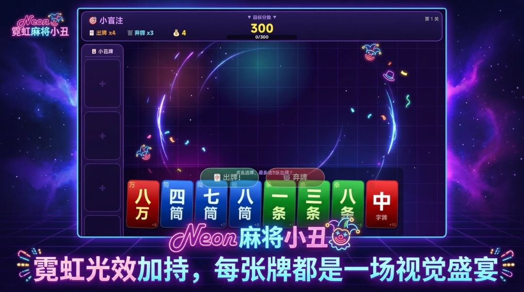 霓虹麻将小丑游戏截图